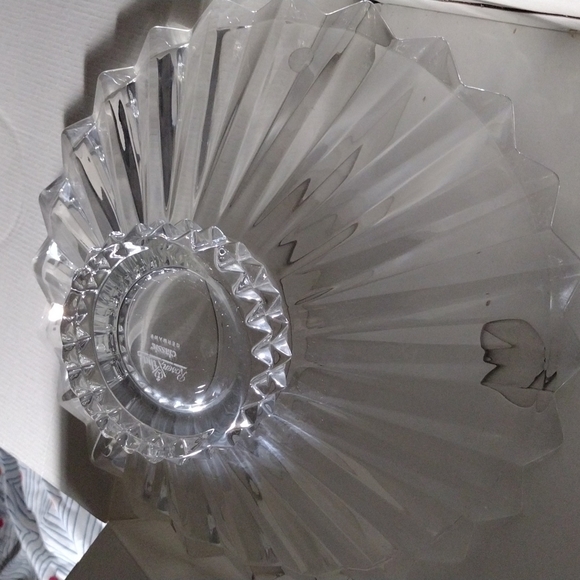 Mid-Century Modern Crystal Centerpiece Bowl with Geometric Designs by Rosenthal - Picture 7 of 8